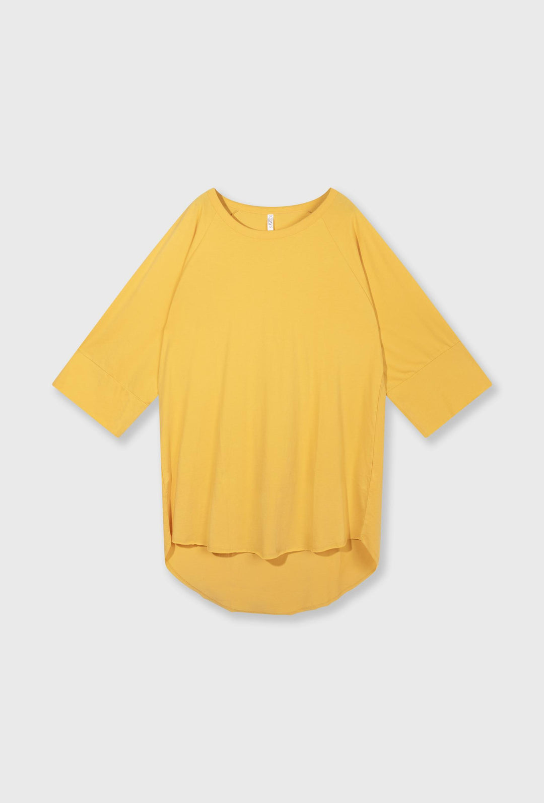 Luźna sukienka z długim rękawem w żółtym kolorze