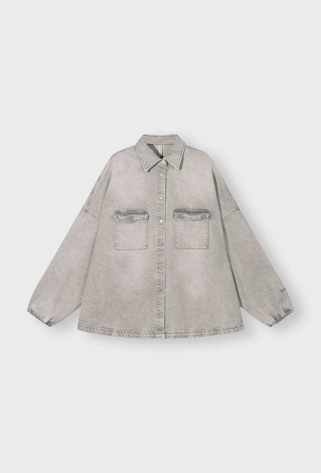 Szara koszula denimowa w stylu oversize