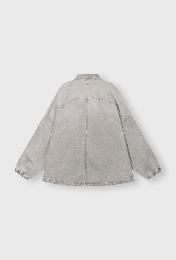 Szara koszula denimowa w stylu oversize