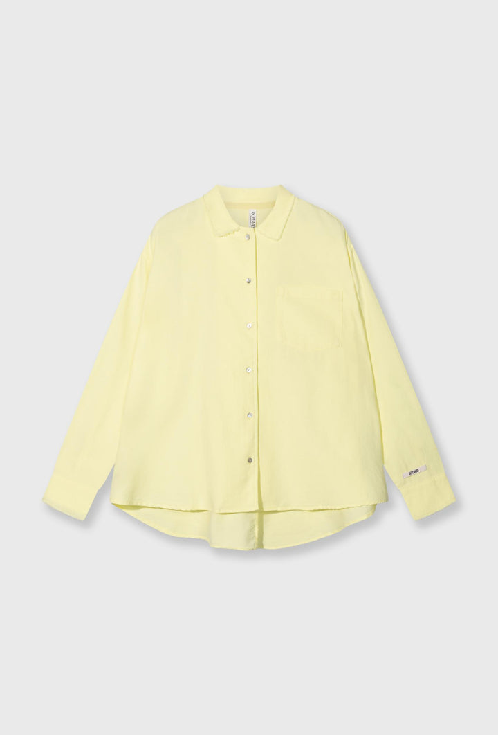 Koszula oversize w pastelowym żółtym kolorze