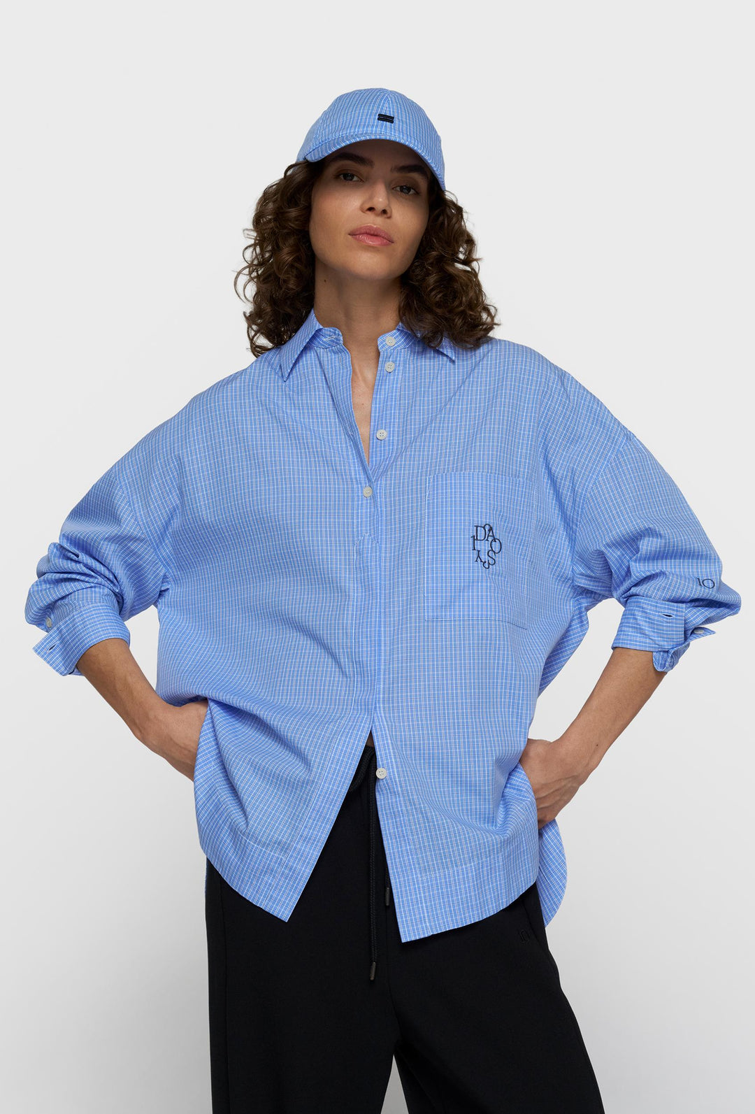 Niebieska koszula oversize w kratkę 10DAYS