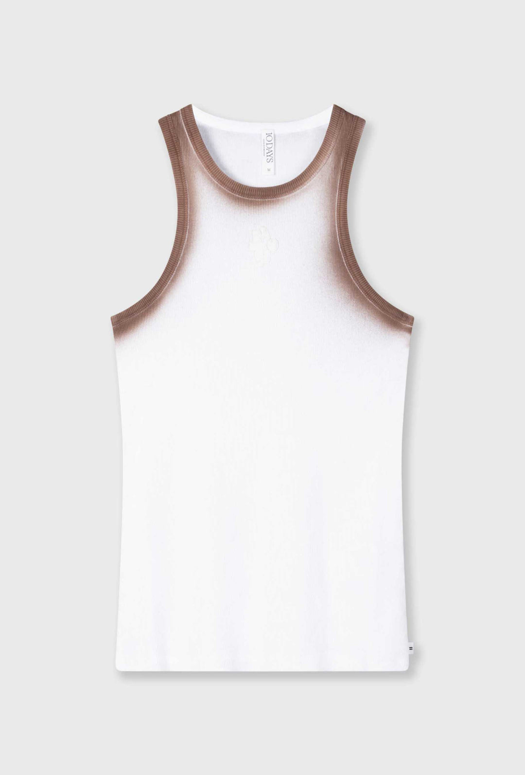 Biały top na ramiączkach z kontrastowym wykończeniem