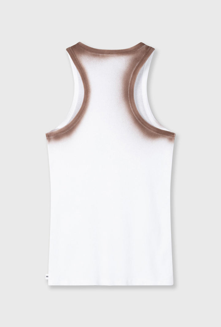 Biały top na ramiączkach z kontrastowym wykończeniem