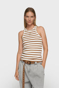 Dopasowany top w paski o kroju racerback