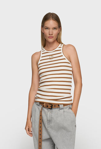 Dopasowany top w paski o kroju racerback