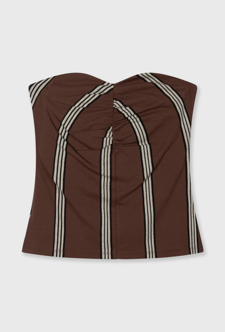 Dopasowany top w brązowym kolorze