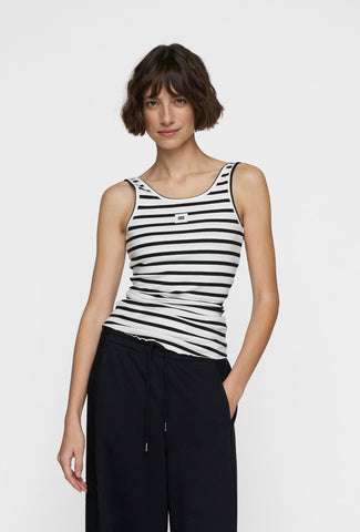 Dopasowany top w paski z wyciętymi plecami