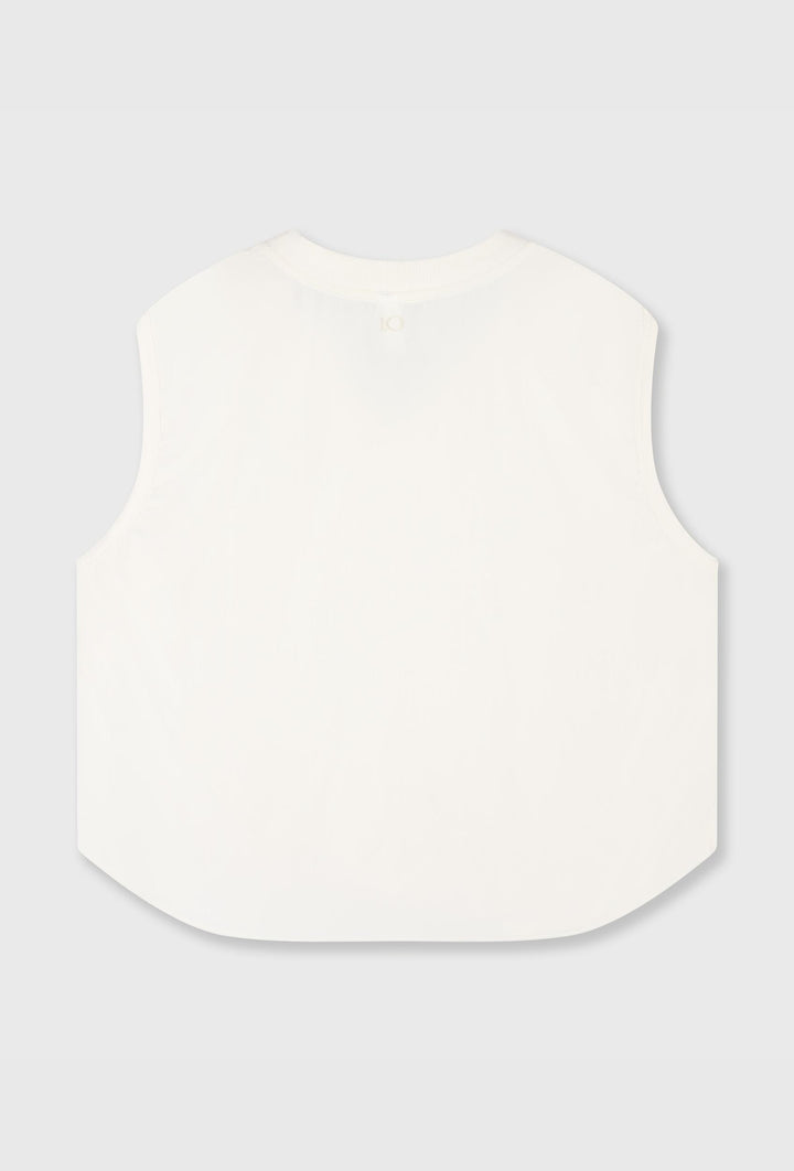 Lekki, oversizowy top na szeokich ramiączkach w kolorze ecru