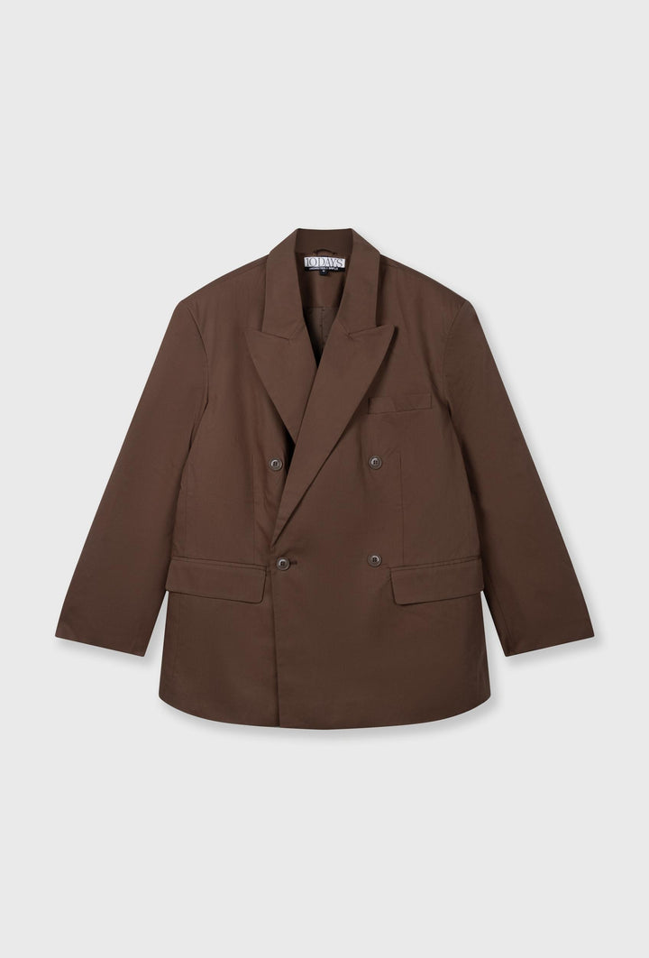 Dwurzędowa marynarka o luźnym kroju w odcieniu czekoladowego brązu