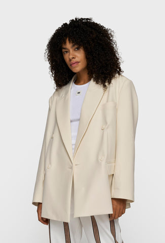 Elegancka oversizowa marynarka w kolorze ecru