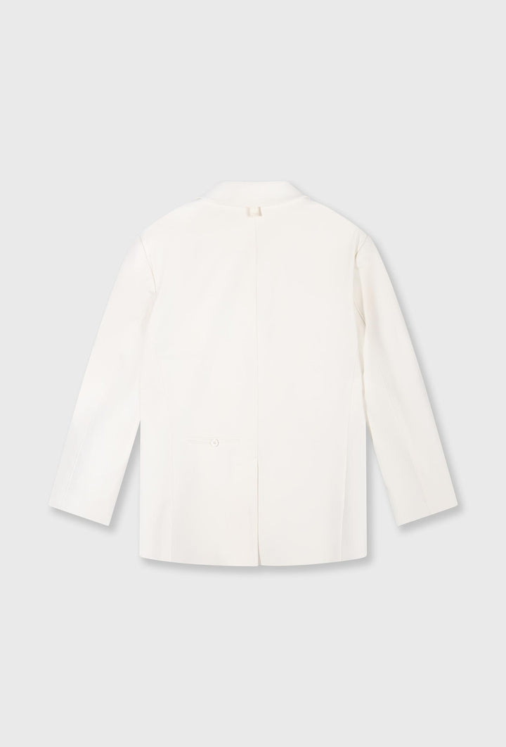 Elegancka oversizowa marynarka w kolorze ecru