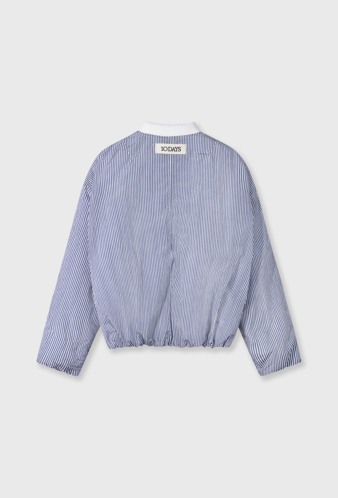 Krótka kurtka bomberka w paski z bawełny