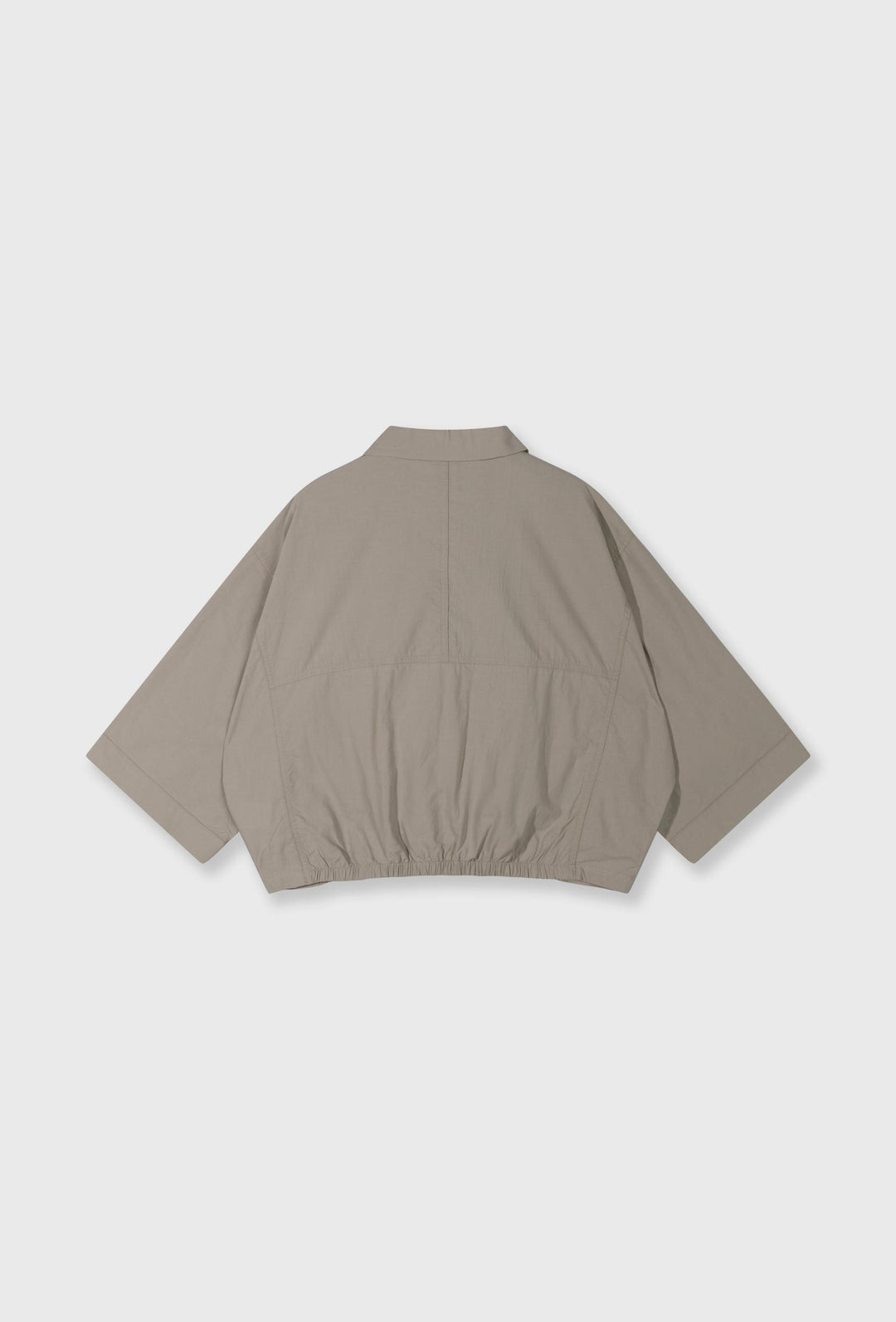 Krótka koszula oversize z elastycznym dołem khaki