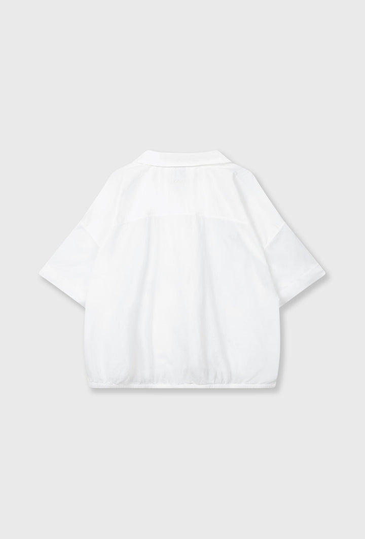 Biała koszula oversize z krótkim rękawem