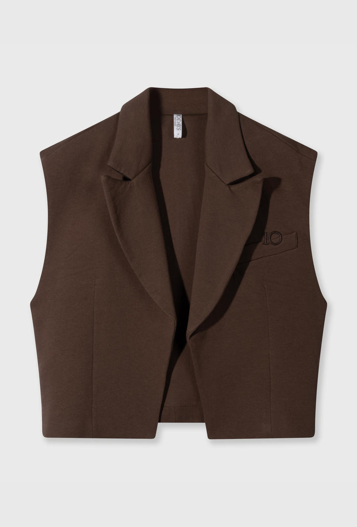 Kamizelka o kroju marynarki z regulacją z tyłu