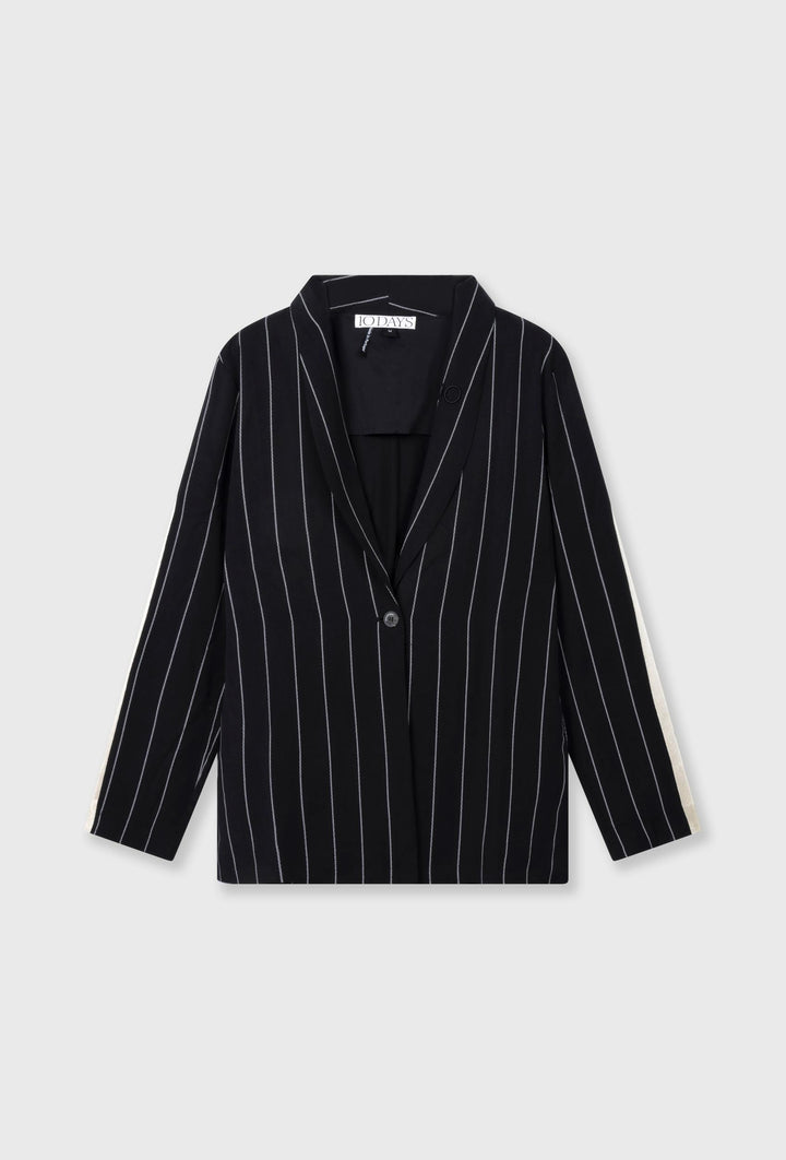 Marynarka w paski z kontrastowym lampasem