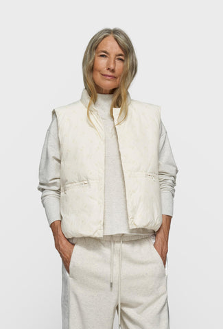 Kremowa pikowana kamizelka z monogramem 10DAYS