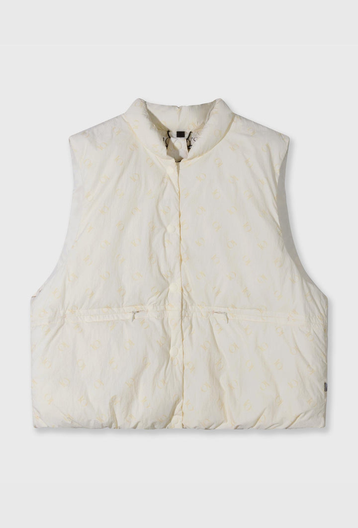 Kremowa pikowana kamizelka z monogramem 10DAYS