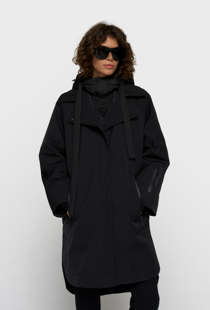 Czarny płaszcz parka damski 10DAYS