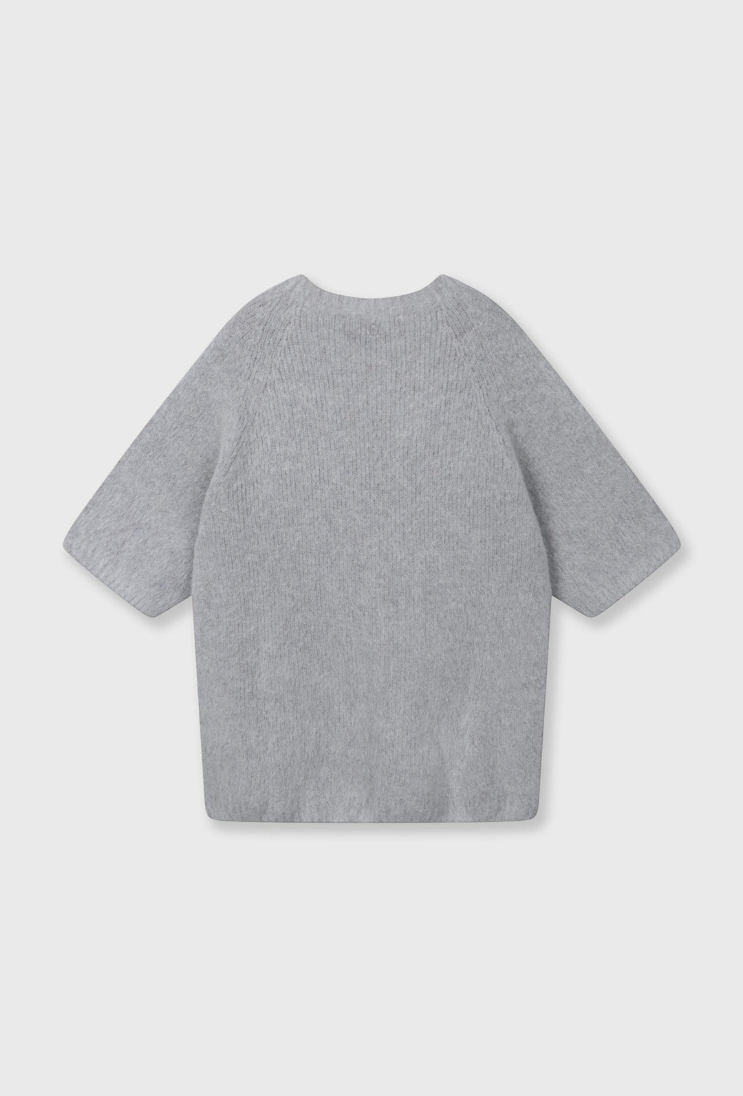 Sweter z krótkim rękawem w jasnoszarym kolorze