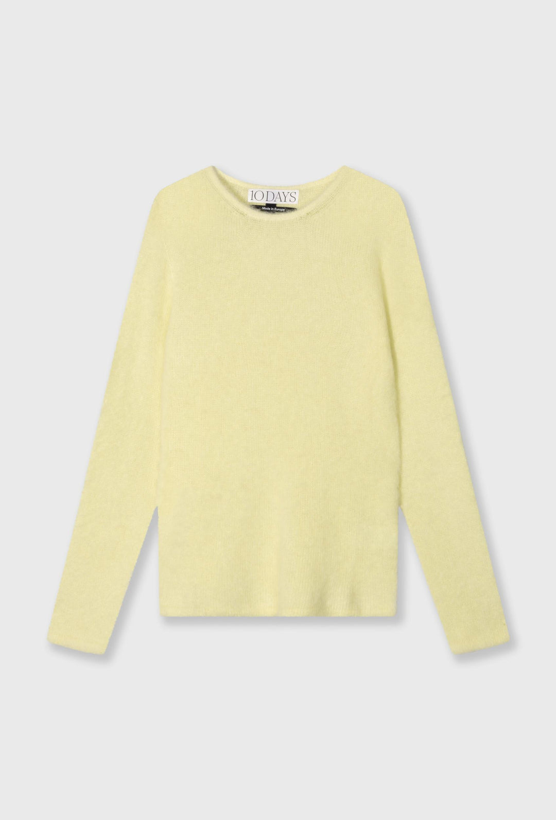 Sweter z okrągłym dekoltem w pastelowym żółtym kolorze