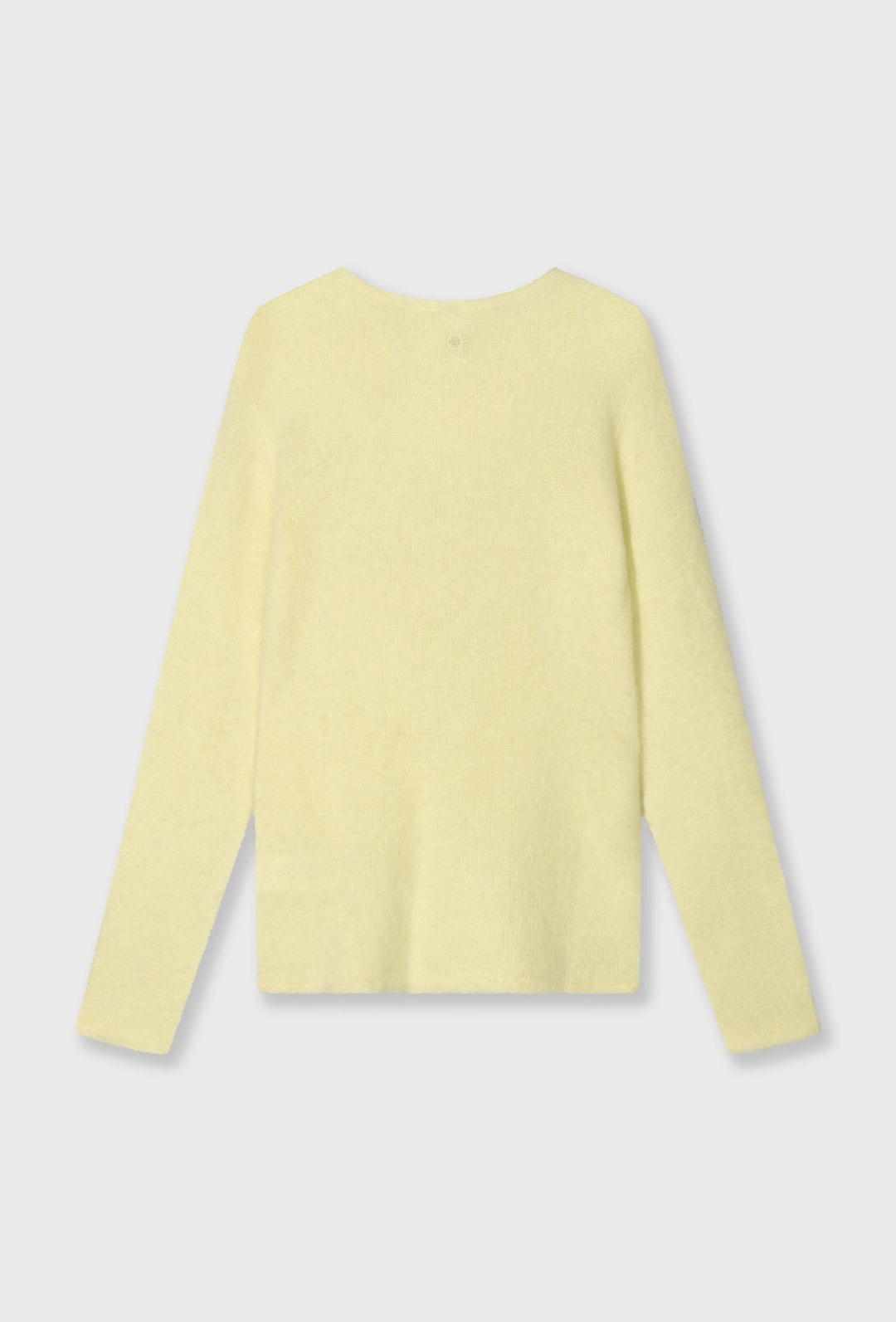 Sweter z okrągłym dekoltem w pastelowym żółtym kolorze
