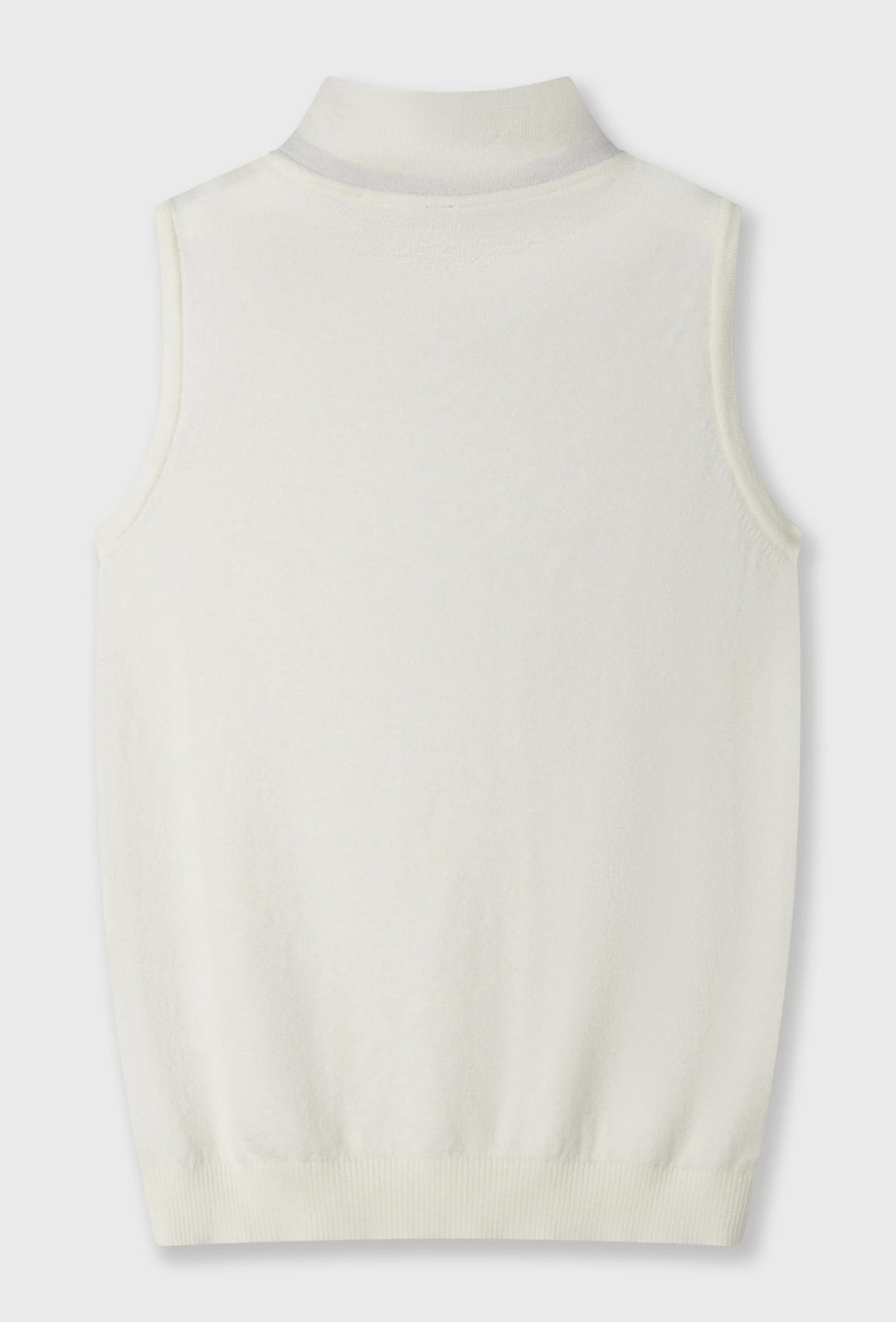 Kremowy bezrękawnik z golfem i logo 10DAYS