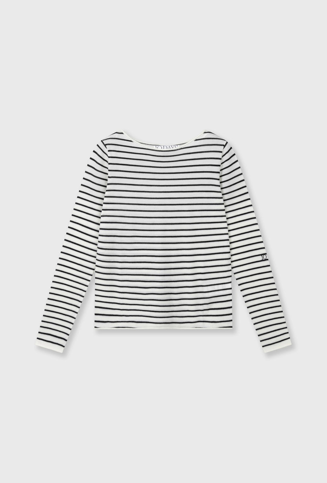 Dzianinowa bluzka w paski z długim rękawem