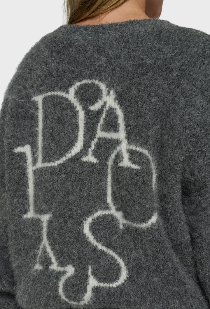 Grafitowy puszysty sweter z logo 10DAYS