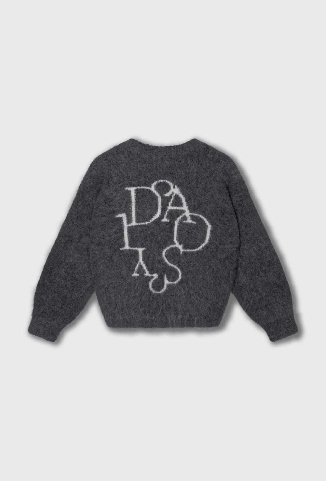 Grafitowy puszysty sweter z logo 10DAYS
