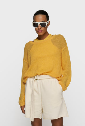 Lekki sweter w soczystym, żółtym kolorze