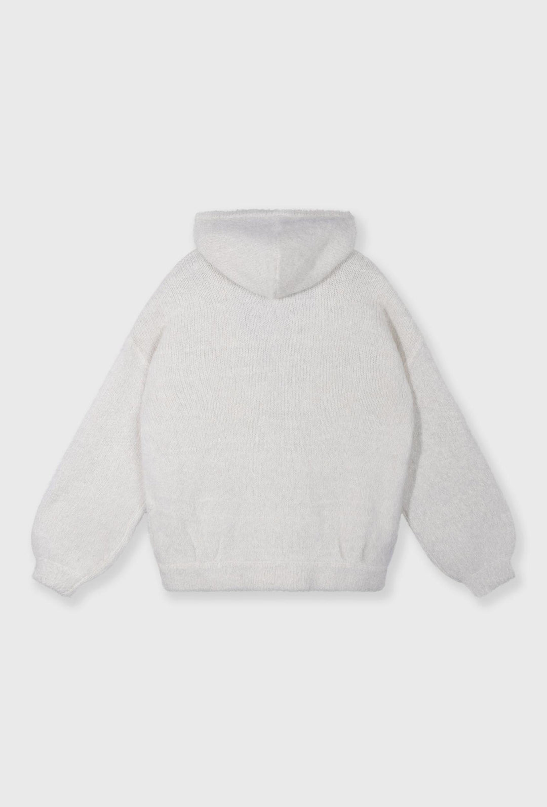 Kremowy puszysty sweter damski z kapturem 10DAYS