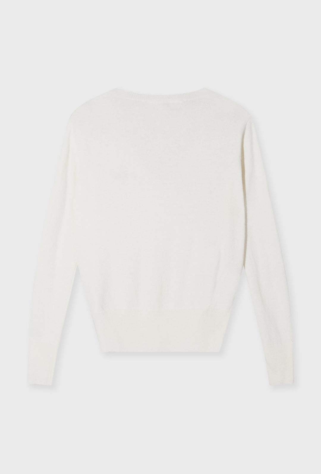 Lekki sweter z dekoltem w serek w kolorze ecru