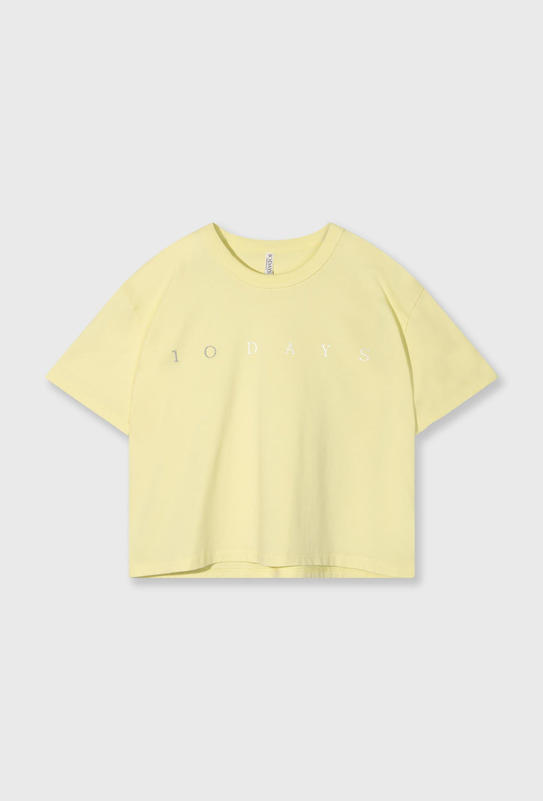 Swobodny T-shirt w kolorze pastelowej żółci