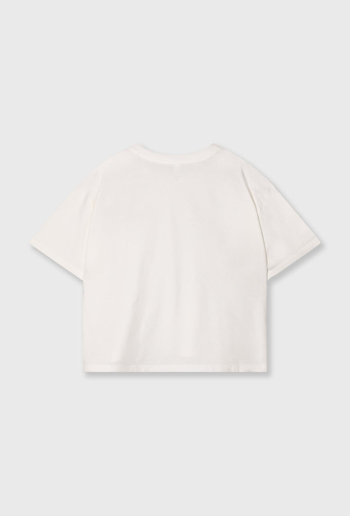 T-shirt w kolorze ecru z haftowaną aplikacją 10DAYS