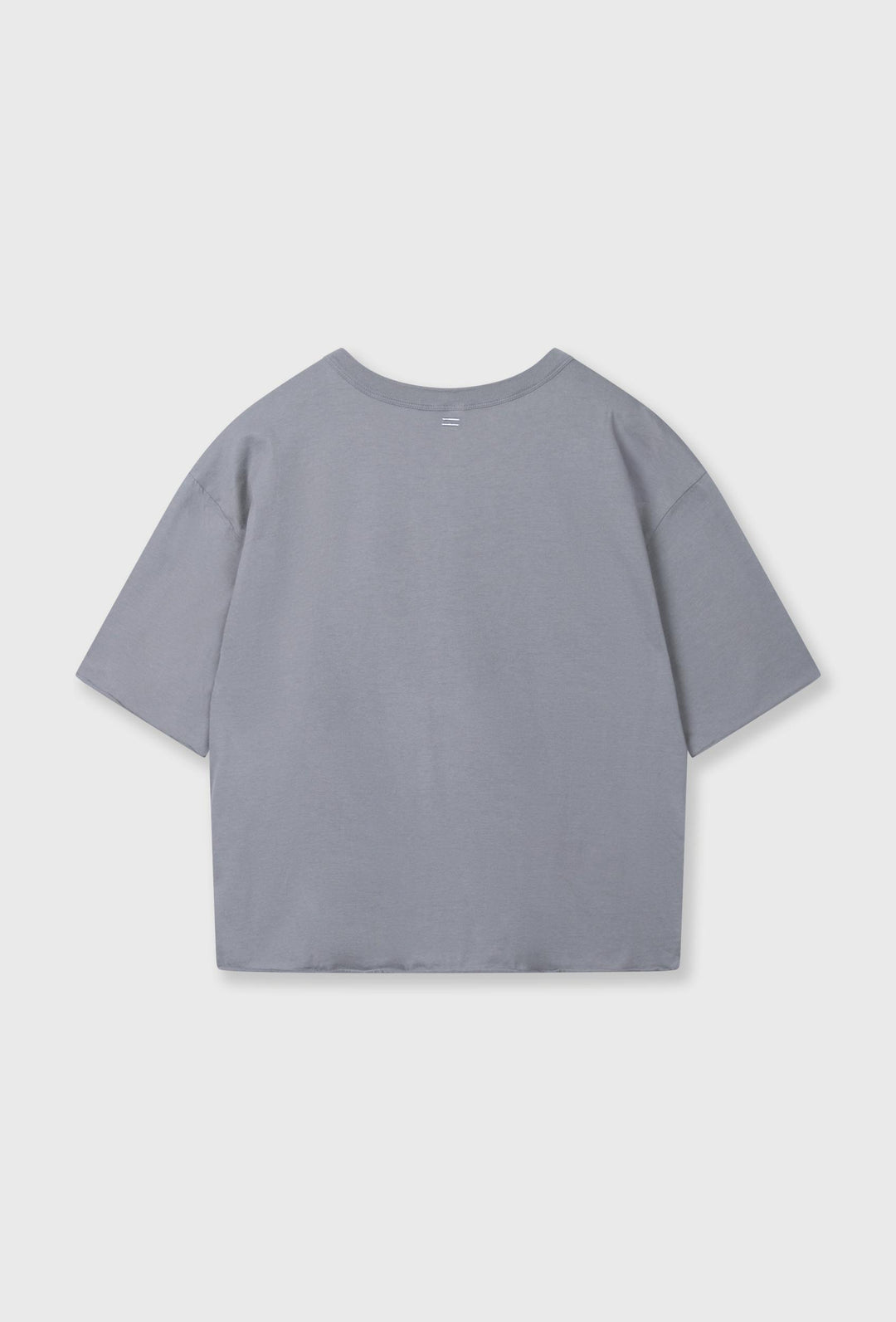 Szary bawełniany t-shirt oversize z białym napisem
