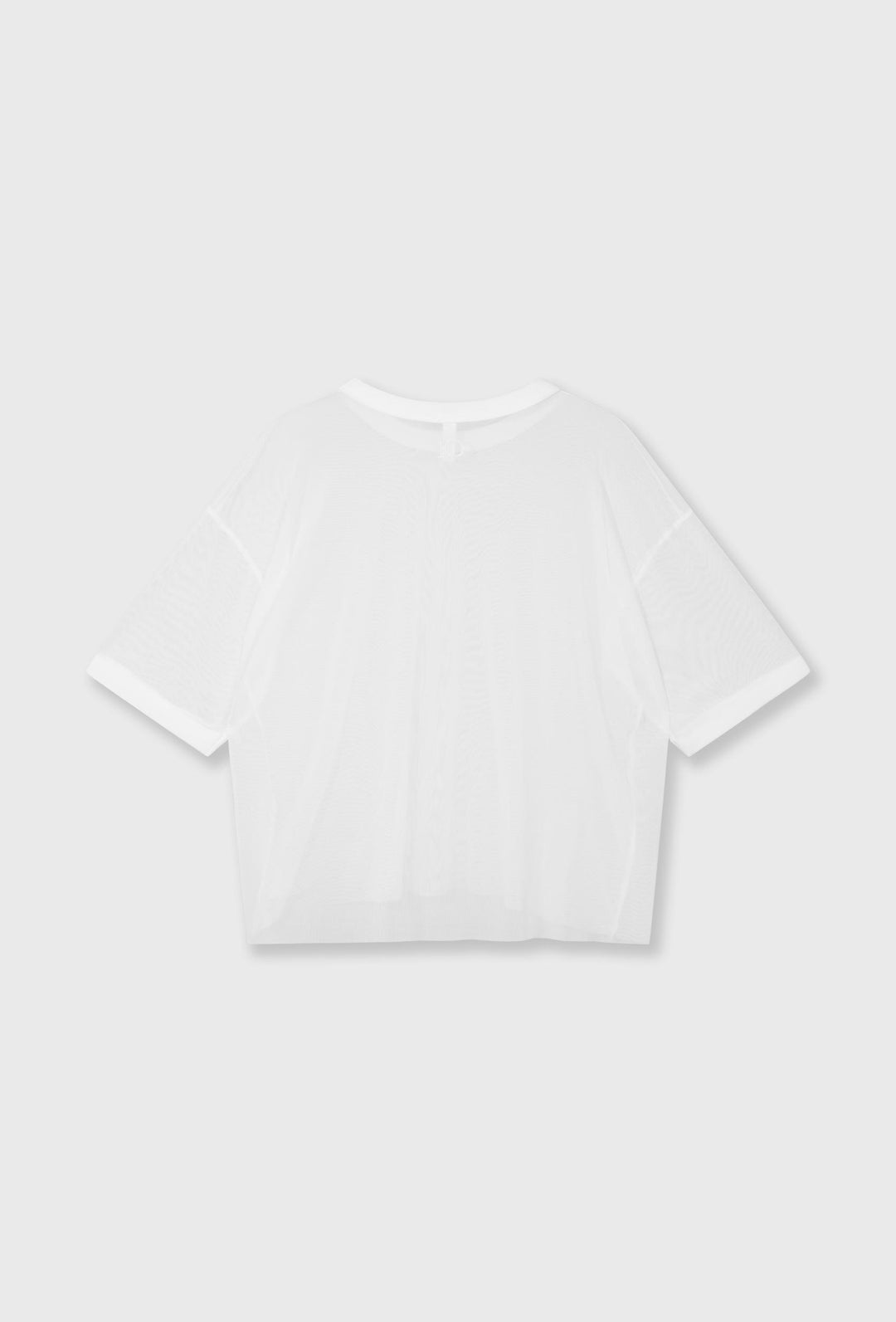 Biały transparentny t-shirt oversize z siateczki