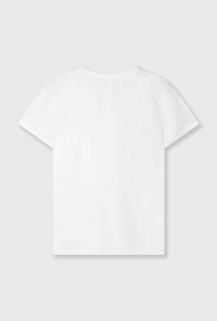 Biały bawełniany t-shirt z haftowanym logo 10DAYS