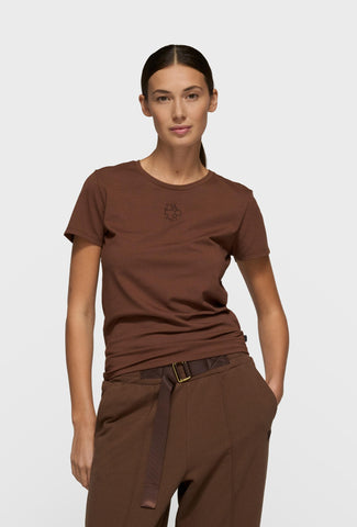 Dopasowany t-shirt z haftowanym logo