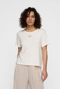 Klasyczny, minimalistyczny t-shirt w kolorze ecru