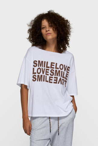 Bawełniany T-shirt oversize z nadrukiem