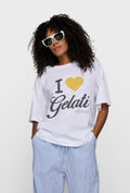 T-shirt w białym kolorze z nadrukiem „I Love Gelati”