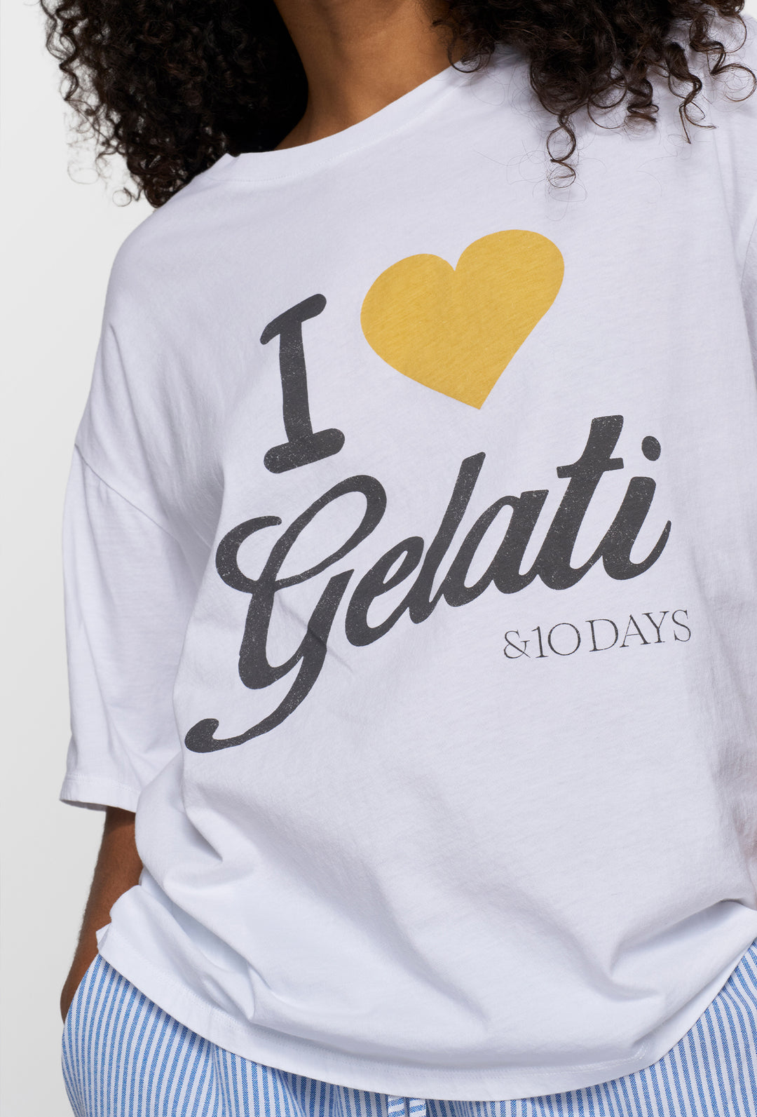 T-shirt w białym kolorze z nadrukiem „I Love Gelati”