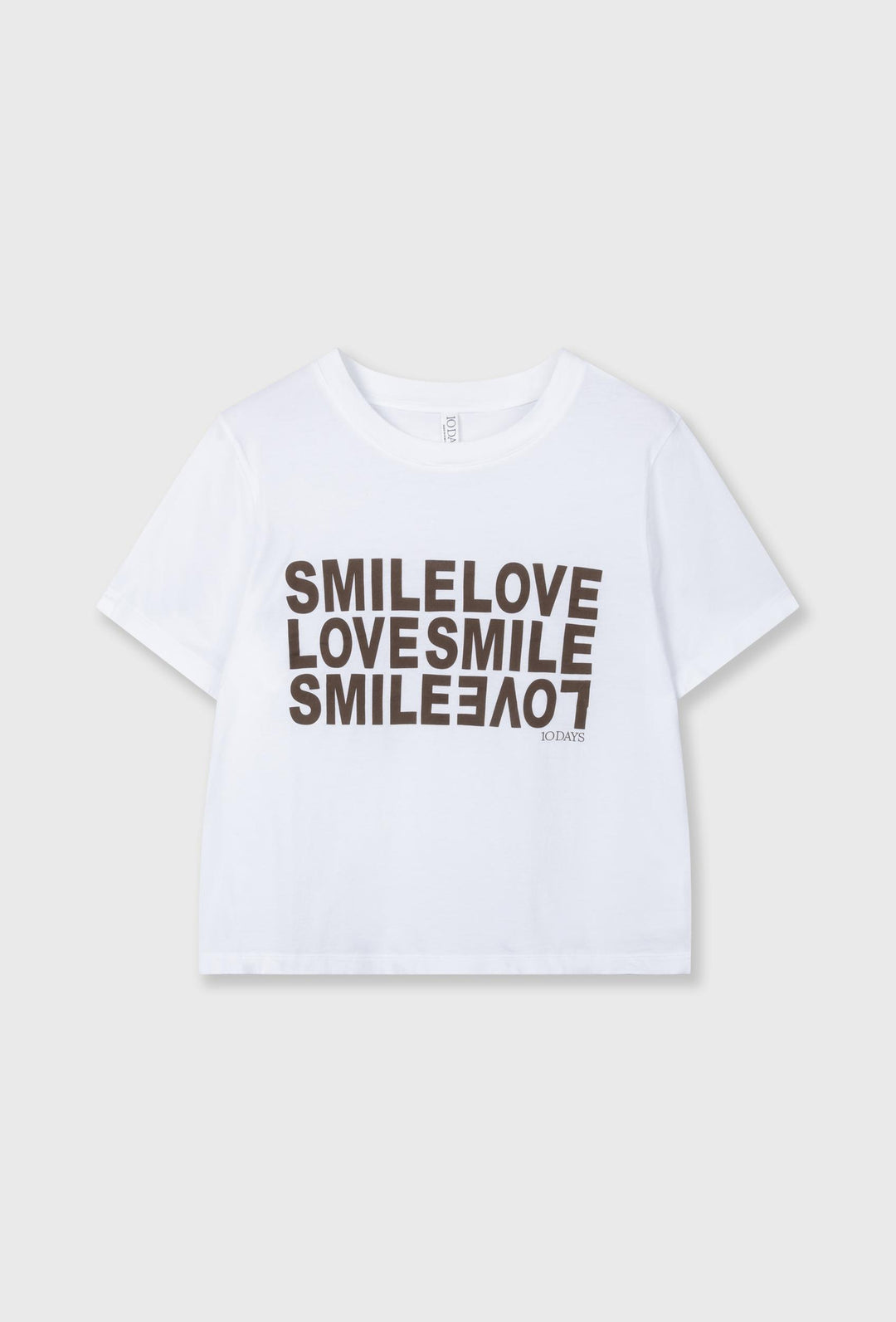 Bawełniany T-shirt z nadrukiem „SMILE LOVE”