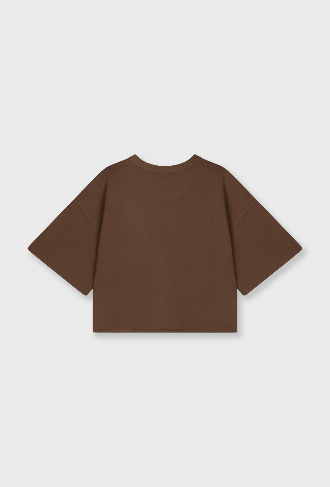 Brązowy T-shirt z haftowanymi literami