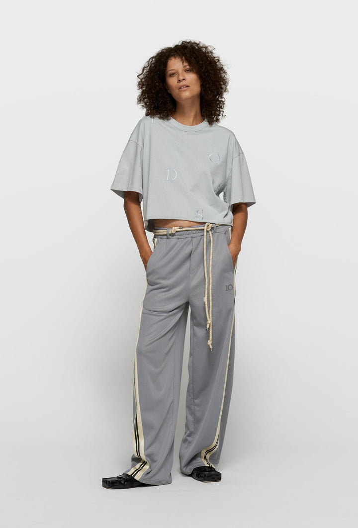 Bawełniany T-shirt oversize z haftowanym logo 10DAYS