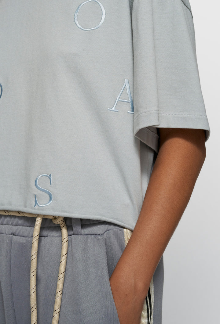 Bawełniany T-shirt oversize z haftowanym logo 10DAYS