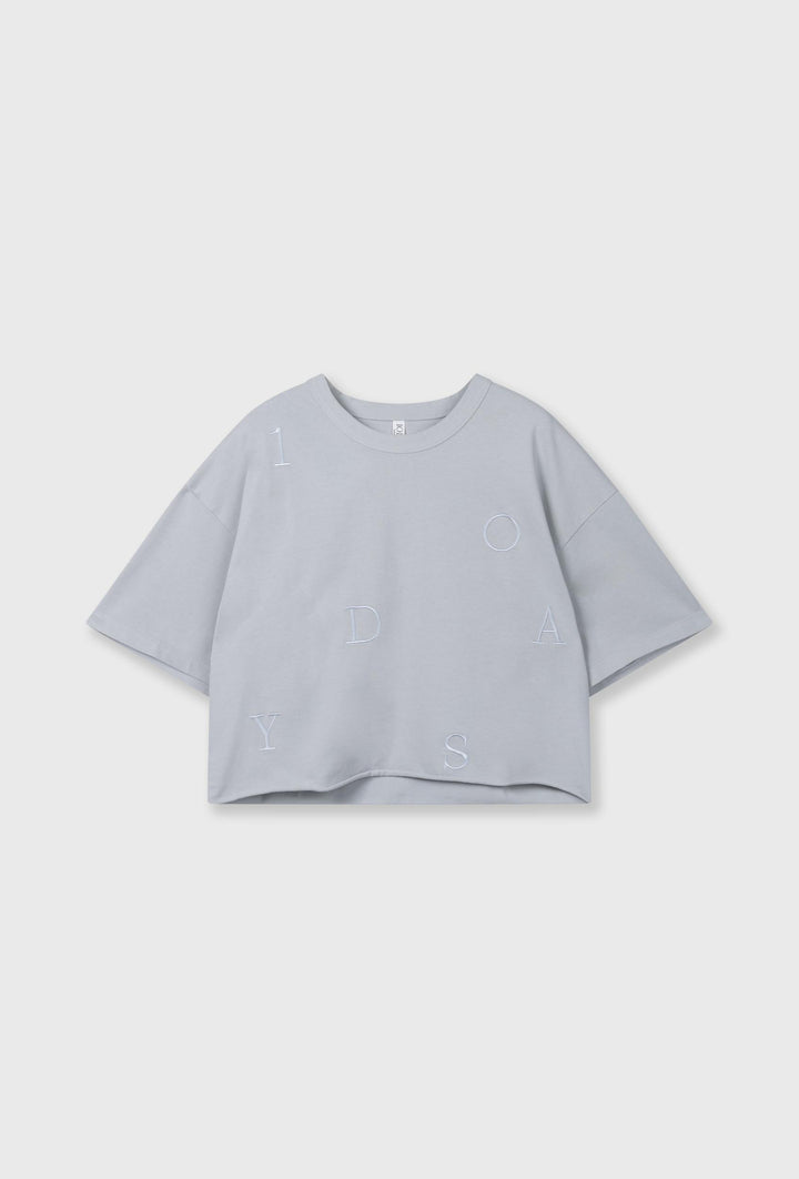 Bawełniany T-shirt oversize z haftowanym logo 10DAYS