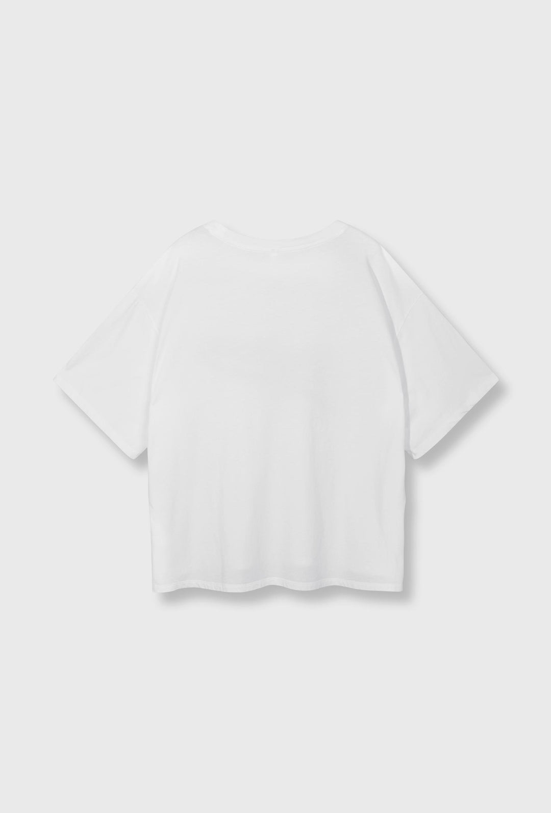 Biały bawełniany t-shirt oversize z nadrukiem