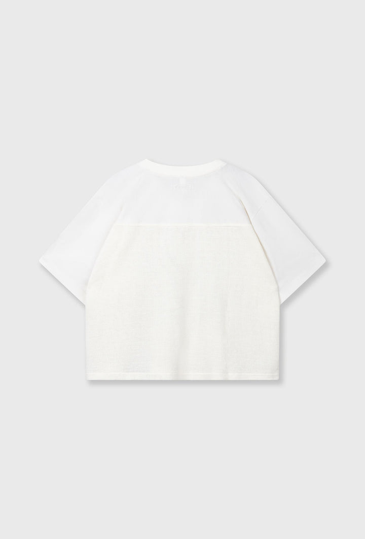 Oversizowy T-shirt o strukturze siatki „10”